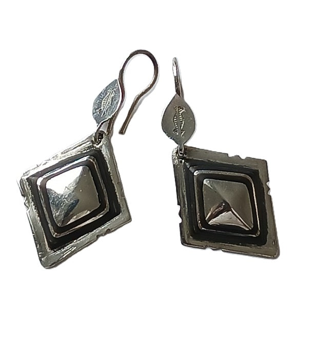 Boucles d'oreilles touareg en argent et bois d'ébène