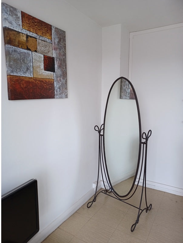 Miroir sur pied fer forgé