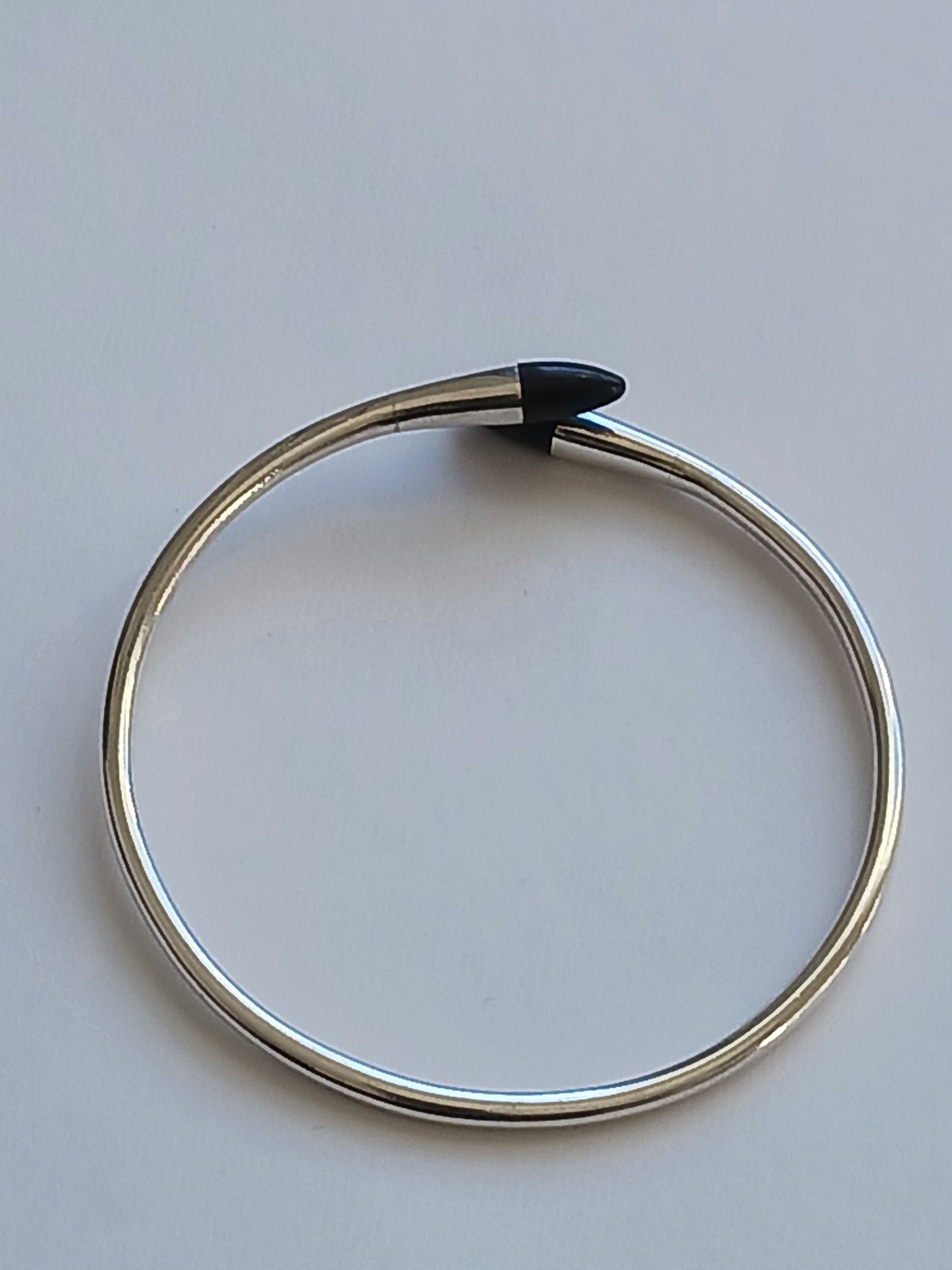 Tuareg bracelet in chiseled silver and ebony wood