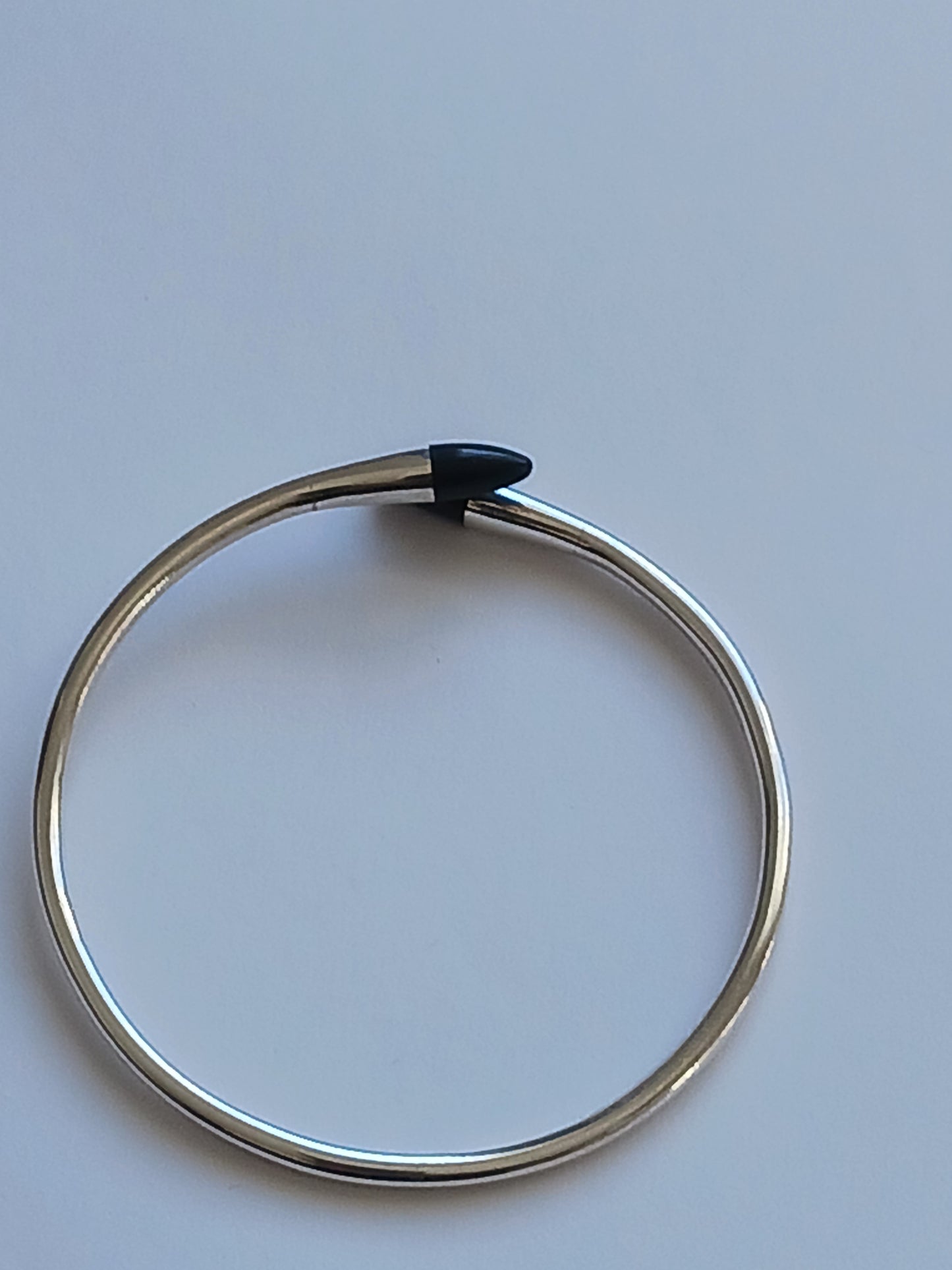 Tuareg bracelet in chiseled silver and ebony wood