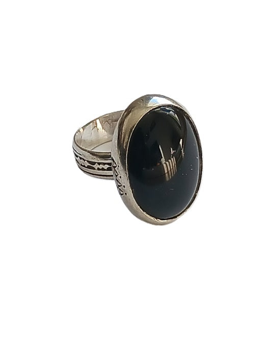 Bague touarègue en argent et pierre agate