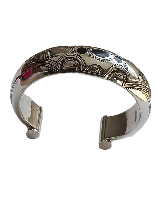 Bracelet touareg en argent ciselé