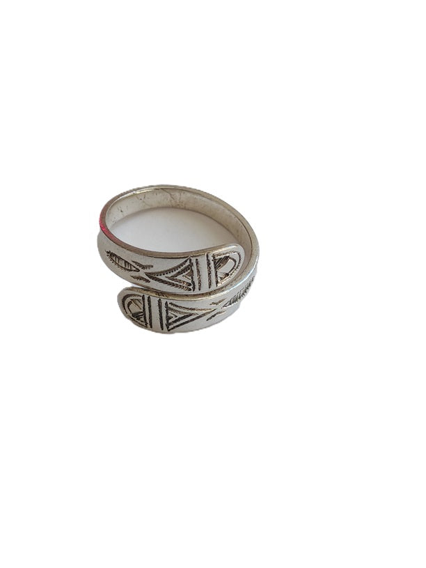 Bague touarègue en argent ciselé réglable