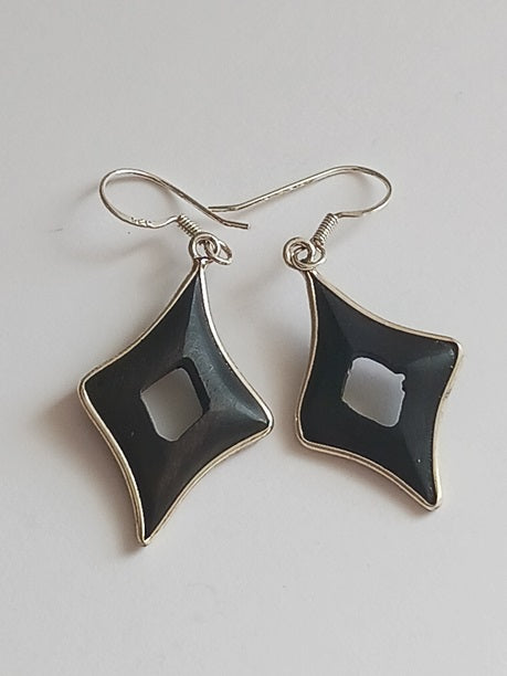 Boucles d'oreilles en bois et fil d'argent