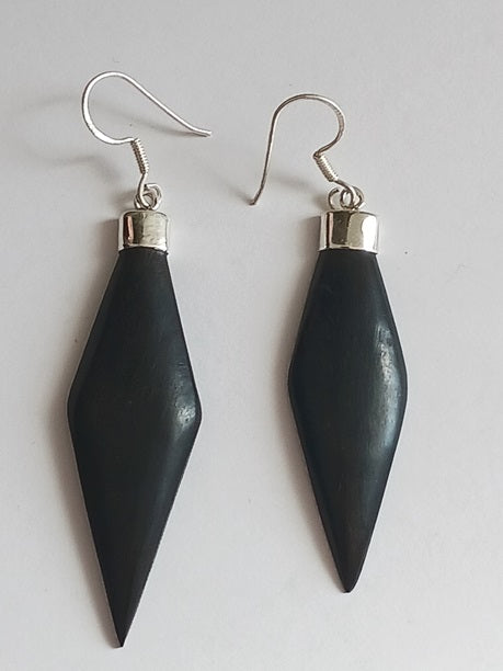 Boucles d'oreilles en argent et bois