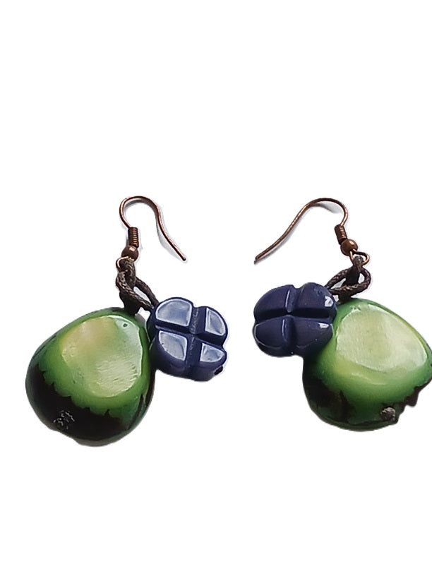 Boucles d'oreilles en graine de Tagua