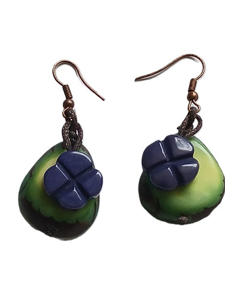 Boucles d'oreilles en graine de Tagua