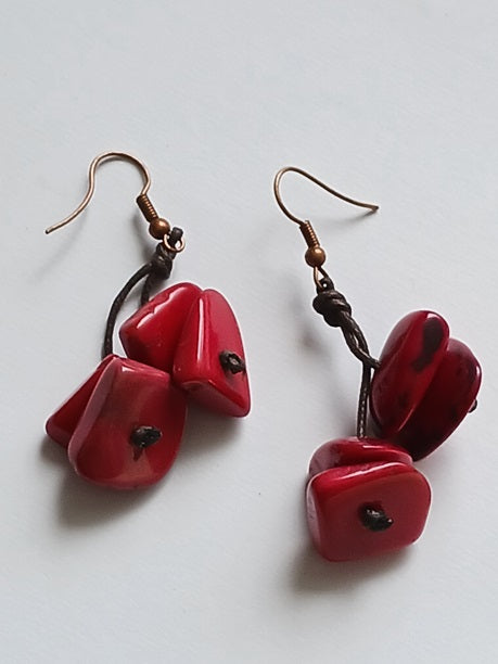 Boucles d'oreilles en graine de Tagua
