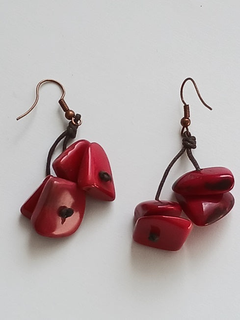 Boucles d'oreilles en graine de Tagua
