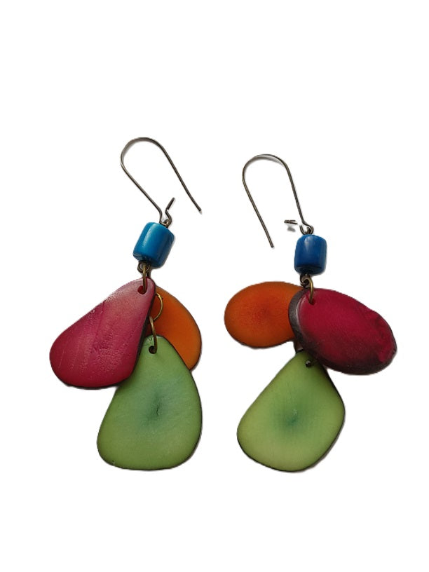 Boucles d'oreilles en graine de Tagua
