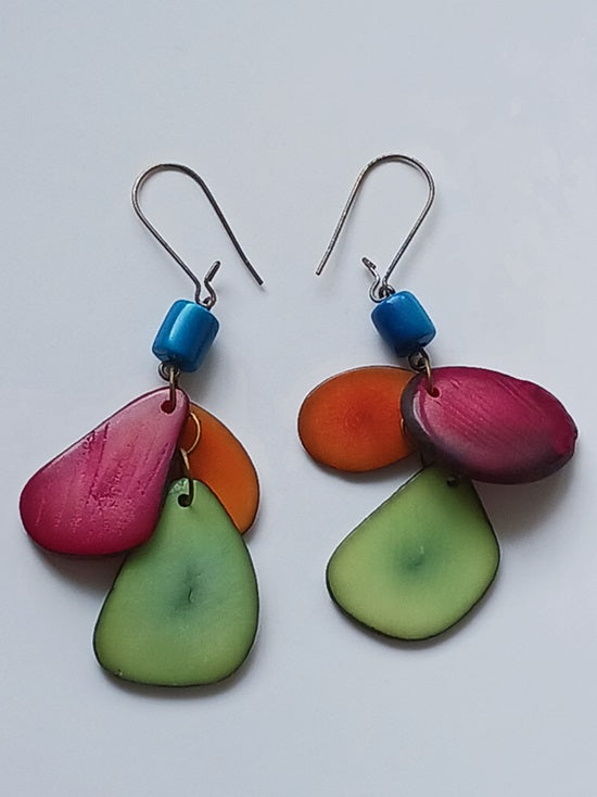 Boucles d'oreilles en graine de Tagua