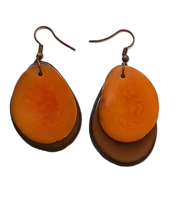 Boucles d'oreille en graine de Tagua