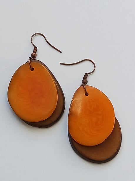 Boucles d'oreille en graine de Tagua