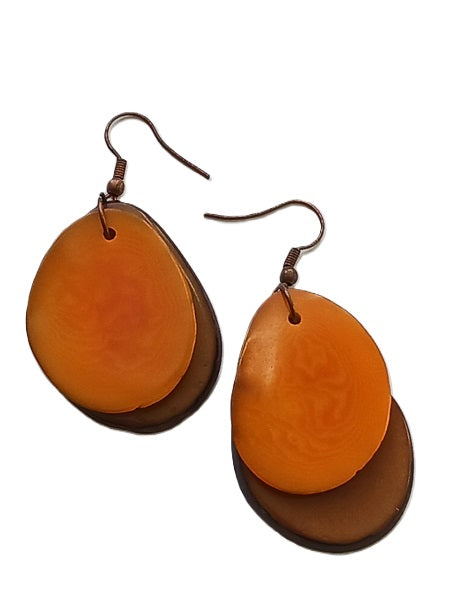 Boucles d'oreille en graine de Tagua