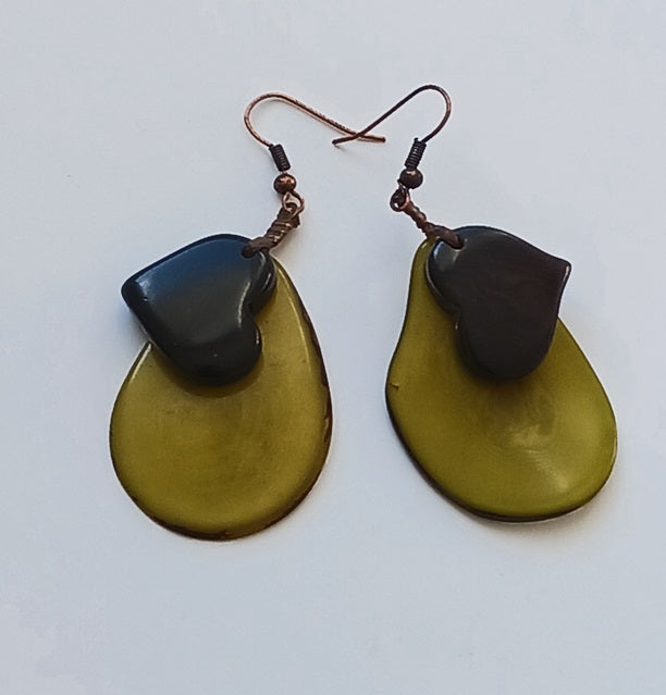 Boucles d'oreille en graine de Tagua