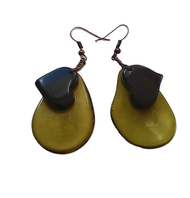 Boucles d'oreille en graine de Tagua