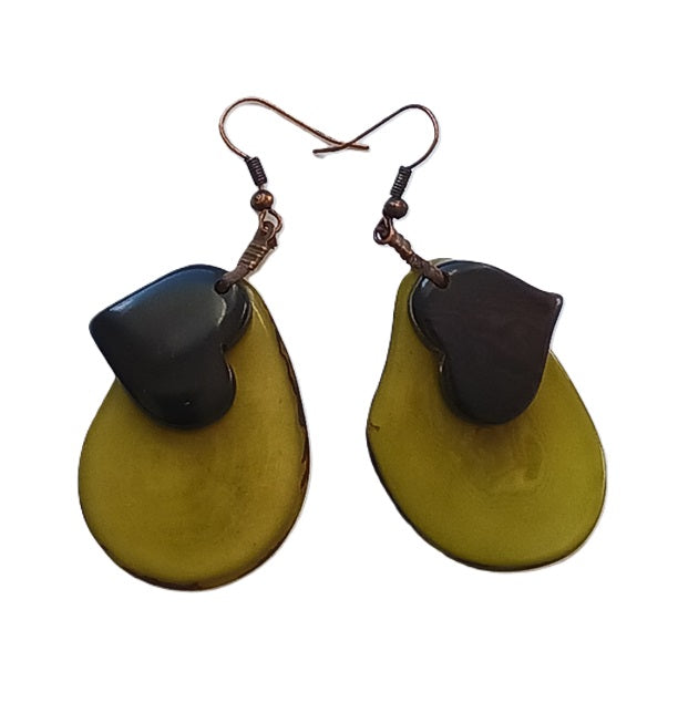 Boucles d'oreille en graine de Tagua