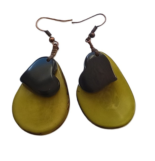 Boucles d'oreille en graine de Tagua