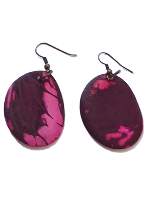 Boucles d'oreille en graine de Tagua