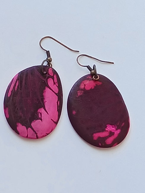 Boucles d'oreille en graine de Tagua