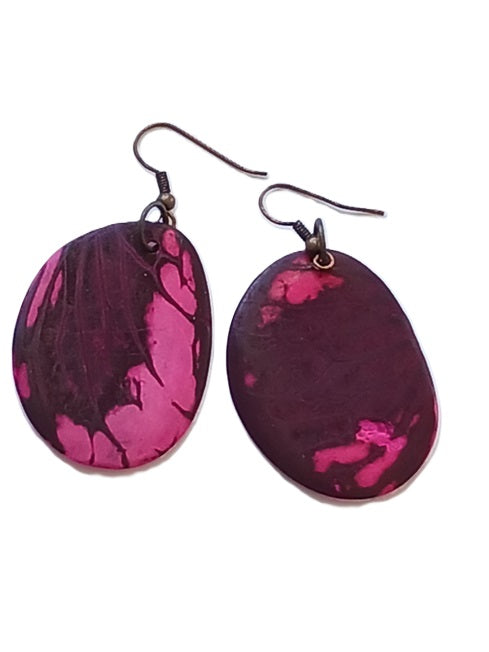 Boucles d'oreille en graine de Tagua