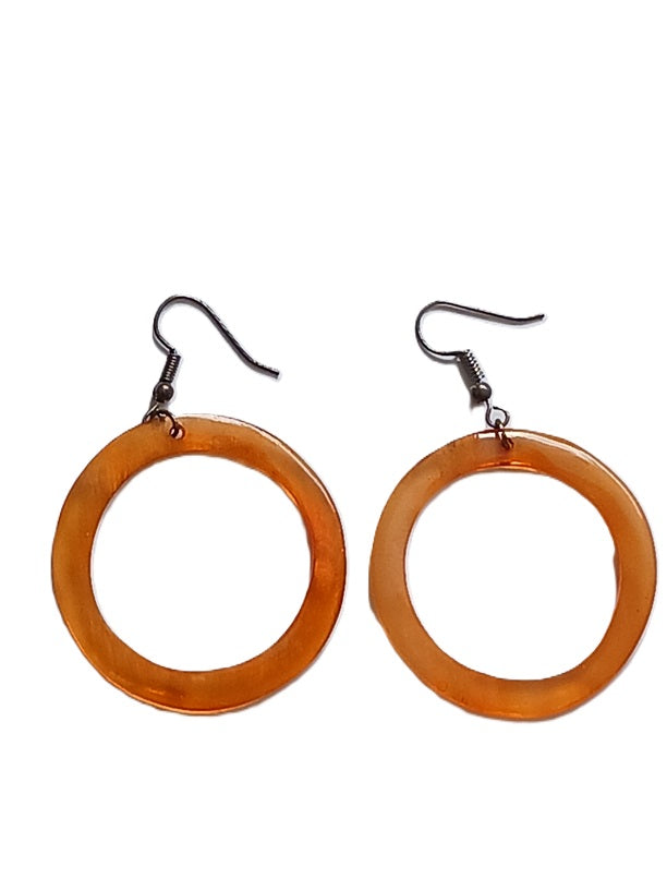 Boucles d'oreilles en corne de zébu de Madagascar