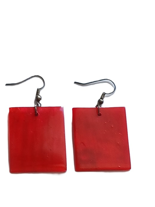 Boucles d'oreilles en corne de zébu de Madagascar