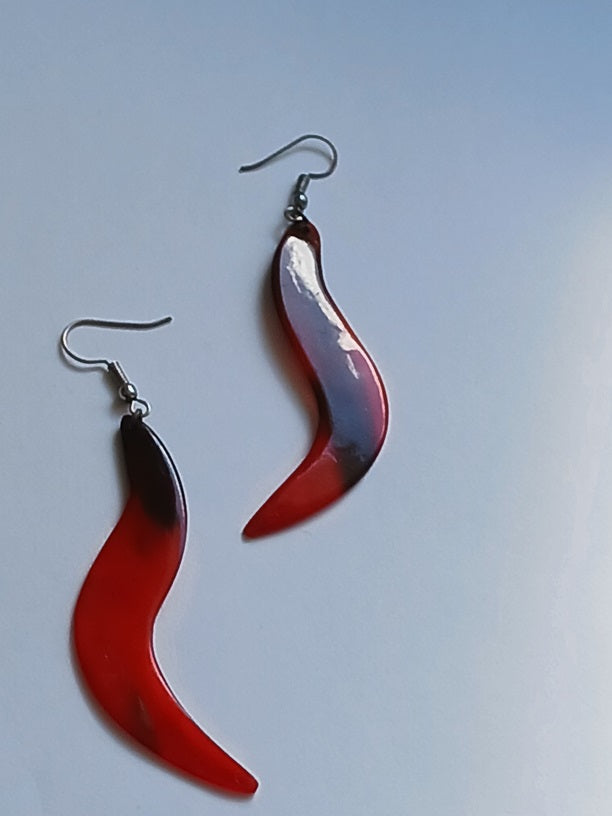 Boucles d'oreilles en corne de zébu de Madagascar