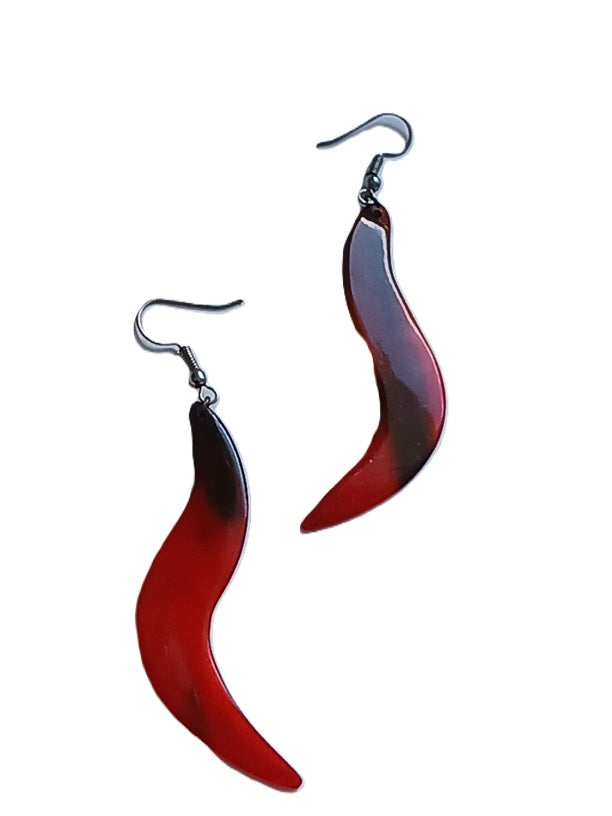 Boucles d'oreilles en corne de zébu de Madagascar