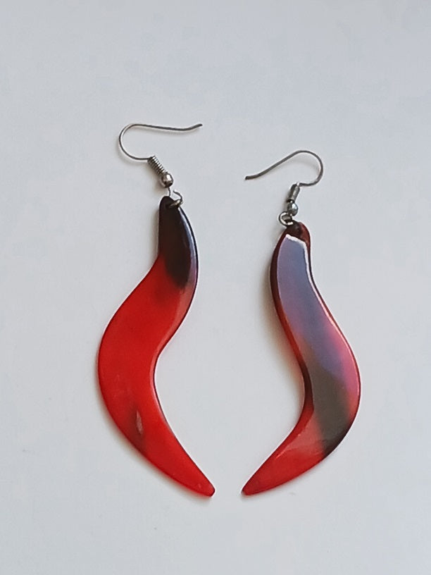 Boucles d'oreilles en corne de zébu de Madagascar