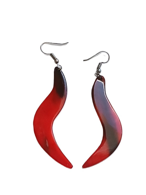 Boucles d'oreilles en corne de zébu de Madagascar