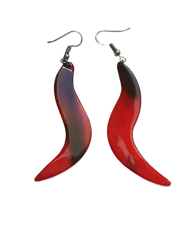 Boucles d'oreilles en corne de zébu de Madagascar