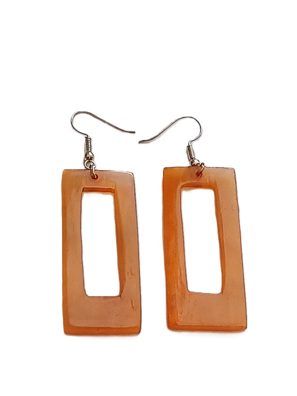 Boucles d'oreilles en corne de zébu de Madagascar