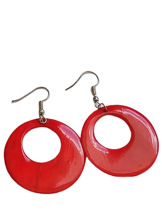 Boucles d'oreilles en corne de zébu de Madagascar