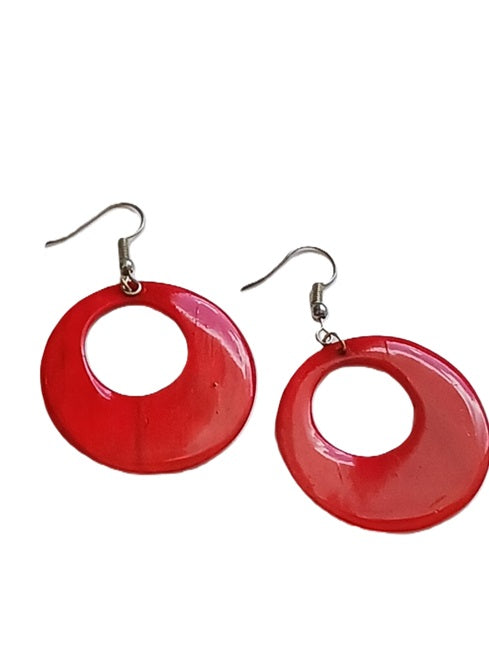 Boucles d'oreilles en corne de zébu de Madagascar