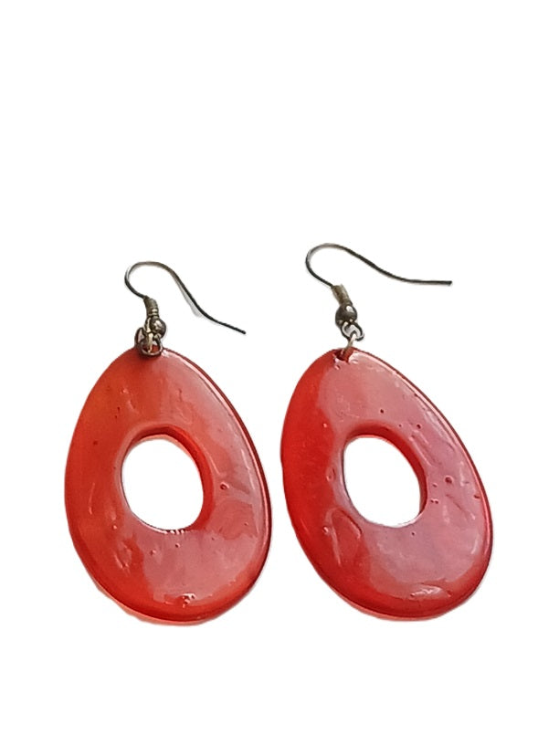 Boucles d'oreilles en corne de zébu de Madagascar