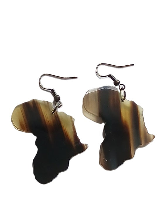 Boucles d'oreilles en corne de zébu de Madagascar