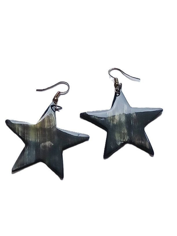 Boucles d'oreilles en corne de zébu de Madagascar