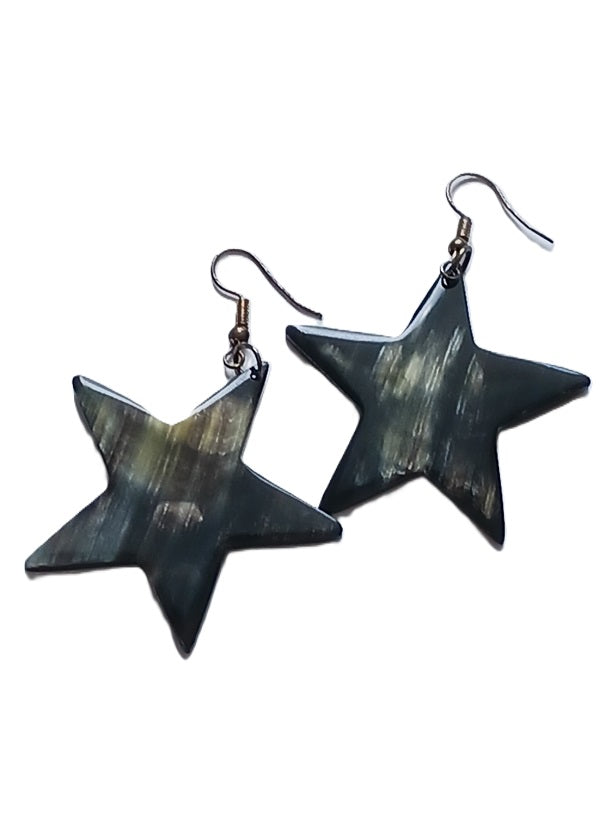 Boucles d'oreilles en corne de zébu de Madagascar