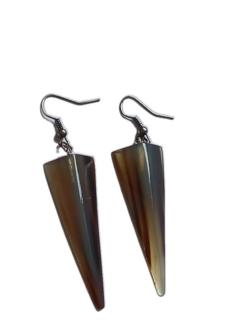Boucles d'oreilles en corne de zébu de Madagascar