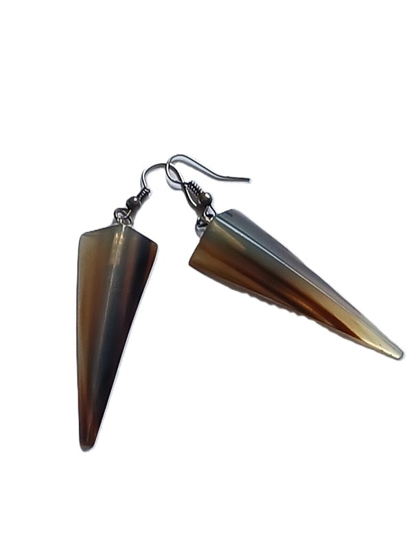 Boucles d'oreilles en corne de zébu de Madagascar