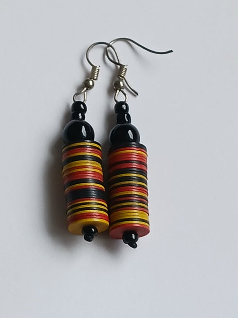 Boucles d'oreilles en plastique recyclé et perles