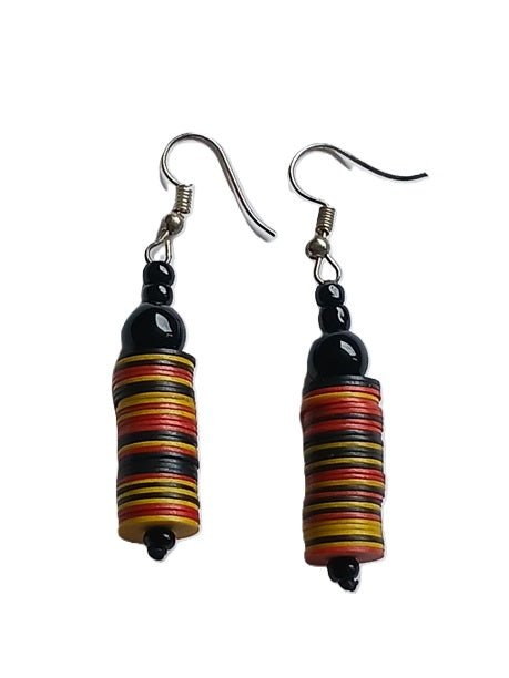 Boucles d'oreilles en plastique recyclé et perles