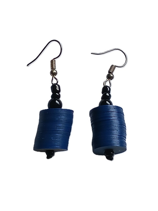 Boucles d'oreilles africaines en plastique recyclé et perles
