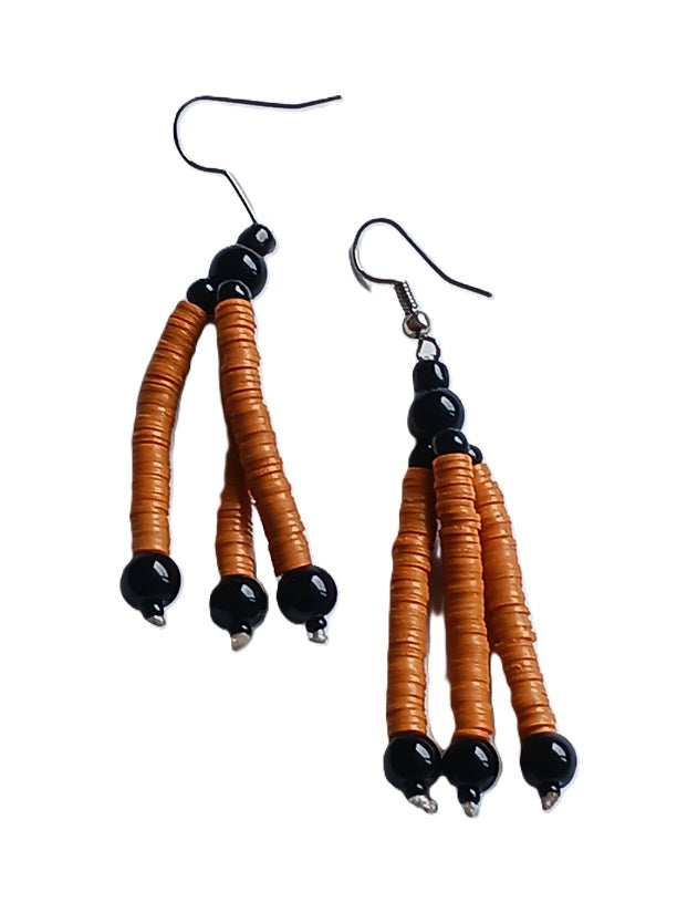 Boucles d'oreilles africaines en plastique recyclé et perles