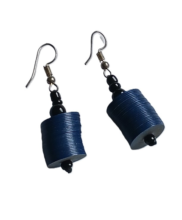 Boucles d'oreilles africaines en plastique recyclé et perles