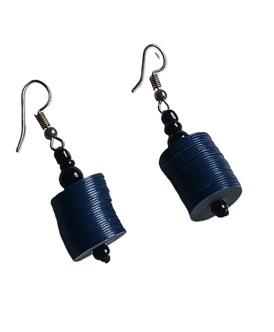 Boucles d'oreilles africaines en plastique recyclé et perles