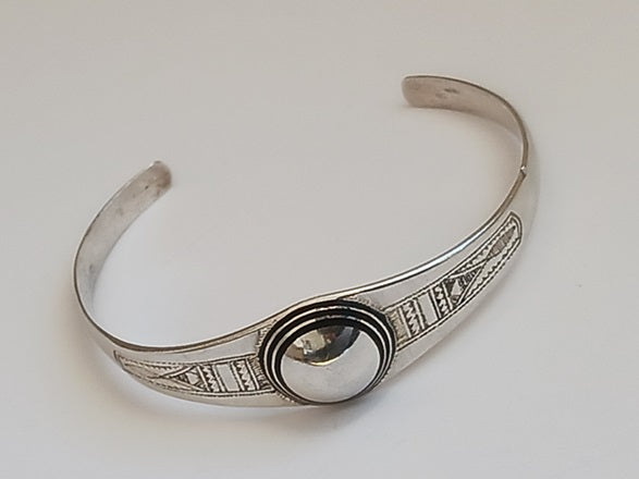 Bracelet touareg en argent et bois d'ébène