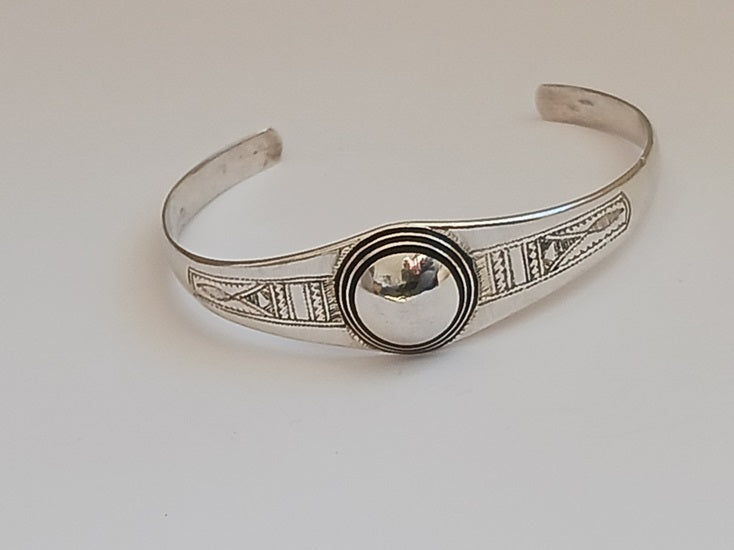 Bracelet touareg en argent et bois d'ébène