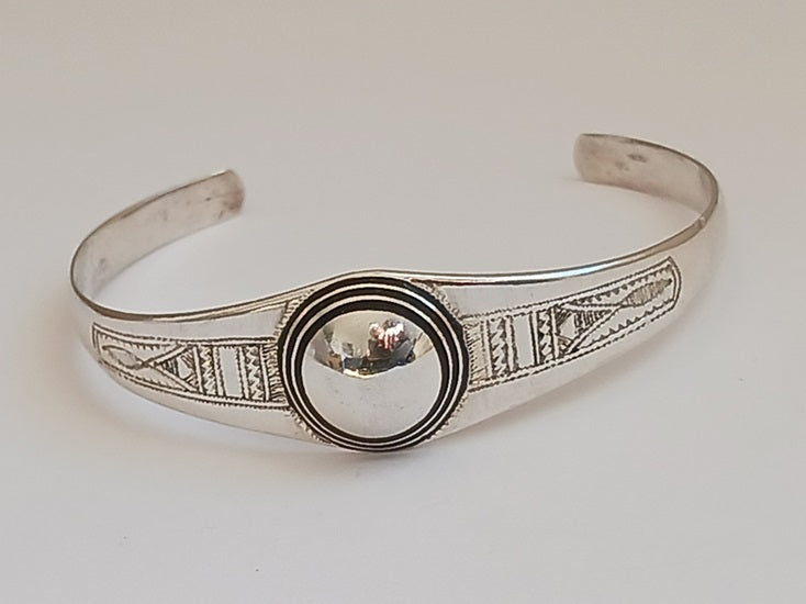 Bracelet touareg en argent et bois d'ébène